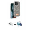 MARSİLYAN™- iPhone 11 Kılıf Vadi Klasik Serisi - Siyah 3D Antistatik Seramik Nano Ekran Koruyucu + Pers Alüminyum Kamera Lens - YL