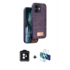 MARSİLYAN™- iPhone 11 Kılıf Vadi Klasik Serisi - Siyah 3D Antistatik Seramik Nano Ekran Koruyucu + PVD Metal Kamera Lens - MI