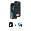 MARSİLYAN™- iPhone 11 Kılıf Vadi Klasik Serisi - Siyah 3D Antistatik Seramik Nano Ekran Koruyucu + PVD Metal Kamera Lens - YL
