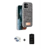 MARSİLYAN™- iPhone 11 Kılıf Vadi Klasik Serisi - Siyah 6D Antistatik Mat Seramik Hayalet Nano Ekran Koruyucu + Pers Alüminyum Kamera Lens - GI