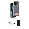 MARSİLYAN™- iPhone 11 Kılıf Vadi Klasik Serisi - Siyah 6D Antistatik Mat Seramik Hayalet Nano Ekran Koruyucu + Pers Alüminyum Kamera Lens - GD
