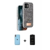 MARSİLYAN™- iPhone 11 Kılıf Vadi Klasik Serisi - Siyah 6D Antistatik Mat Seramik Hayalet Nano Ekran Koruyucu + Neon Fosforlu Kamera Lens - TU