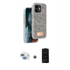 MARSİLYAN™- iPhone 11 Kılıf Vadi Klasik Serisi - Siyah 6D Antistatik Mat Seramik Hayalet Nano Ekran Koruyucu + Pers Alüminyum Kamera Lens - GI