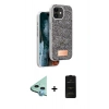 MARSİLYAN™- iPhone 11 Kılıf Vadi Klasik Serisi - Siyah 6D Antistatik Mat Seramik Hayalet Nano Ekran Koruyucu + Raze Metal Kamera Lens - MI