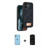 MARSİLYAN™- iPhone 11 Kılıf Vadi Klasik Serisi - Siyah 6D Antistatik Mat Seramik Hayalet Nano Ekran Koruyucu + Neon Fosforlu Kamera Lens - YL