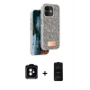 MARSİLYAN™- iPhone 11 Kılıf Vadi Klasik Serisi - Siyah 6D Antistatik Mat Seramik Hayalet Nano Ekran Koruyucu + PVD Metal Kamera Lens - TU