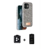 MARSİLYAN™- iPhone 11 Kılıf Vadi Klasik Serisi - Siyah 6D Antistatik Mat Seramik Hayalet Nano Ekran Koruyucu + PVD Metal Kamera Lens - SH