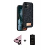 MARSİLYAN™- iPhone 11 Kılıf Vadi Klasik Serisi - Siyah 6D Antistatik Mat Seramik Hayalet Nano Ekran Koruyucu + Raze Metal Kamera Lens - SH
