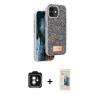 MARSİLYAN™- iPhone 11 Kılıf Vadi Klasik Serisi - Siyah 6D Mat Seramik Hayalet Nano Ekran Koruyucu + PVD Metal Kamera Lens - MI