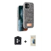 MARSİLYAN™- iPhone 11 Kılıf Vadi Klasik Serisi - Siyah 6D Mat Seramik Hayalet Nano Ekran Koruyucu + PVD Metal Kamera Lens - SH