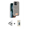 MARSİLYAN™- iPhone 11 Kılıf Vadi Klasik Serisi - Siyah 6D Mat Seramik Hayalet Nano Ekran Koruyucu + Raze Metal Kamera Lens - GS