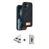 MARSİLYAN™- iPhone 11 Kılıf Vadi Klasik Serisi - Siyah Bilvis 3D Cam Ekran Koruyucu + Raze Metal Kamera Lens - GS
