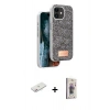 MARSİLYAN™- iPhone 11 Kılıf Vadi Klasik Serisi - Siyah Bilvis 3D Cam Ekran Koruyucu + Renkli Kamera Lens Koruma Cam - PE