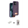 MARSİLYAN™- iPhone 11 Kılıf Vadi Klasik Serisi - Siyah Bilvis 3D Cam Ekran Koruyucu + Renkli Kamera Lens Koruma Cam - PE