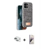 MARSİLYAN™- iPhone 11 Kılıf Vadi Klasik Serisi - Siyah Bilvis 3D Mat Cam Ekran Koruyucu + Pers Alüminyum Kamera Lens - YL
