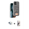 MARSİLYAN™- iPhone 11 Kılıf Vadi Klasik Serisi - Siyah Bilvis 3D Mat Cam Ekran Koruyucu + Pers Alüminyum Kamera Lens - LT