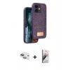 MARSİLYAN™- iPhone 11 Kılıf Vadi Klasik Serisi - Siyah Bilvis 3D Mat Cam Ekran Koruyucu + Pers Alüminyum Kamera Lens - YL