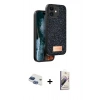MARSİLYAN™- iPhone 11 Kılıf Vadi Klasik Serisi - Siyah Bilvis 3D Mat Cam Ekran Koruyucu + Pers Alüminyum Kamera Lens - LT