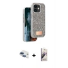MARSİLYAN™- iPhone 11 Kılıf Vadi Klasik Serisi - Siyah Bilvis 3D Mat Cam Ekran Koruyucu + Pers Alüminyum Kamera Lens - LT