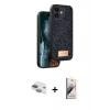 MARSİLYAN™- iPhone 11 Kılıf Vadi Klasik Serisi - Siyah Bilvis 3D Mat Cam Ekran Koruyucu + Pers Alüminyum Kamera Lens - YL