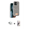 MARSİLYAN™- iPhone 11 Kılıf Vadi Klasik Serisi - Siyah Bilvis 3D Mat Cam Ekran Koruyucu + Pers Alüminyum Kamera Lens - YL