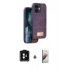 MARSİLYAN™- iPhone 11 Kılıf Vadi Klasik Serisi - Siyah Bilvis 3D Mat Cam Ekran Koruyucu + PVD Metal Kamera Lens - TU