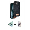 MARSİLYAN™- iPhone 11 Kılıf Vadi Klasik Serisi - Siyah Bilvis 3D Mat Cam Ekran Koruyucu + Raze Metal Kamera Lens - MI
