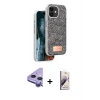 MARSİLYAN™- iPhone 11 Kılıf Vadi Klasik Serisi - Siyah Bilvis 3D Mat Cam Ekran Koruyucu + Raze Metal Kamera Lens - MR