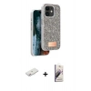 MARSİLYAN™- iPhone 11 Kılıf Vadi Klasik Serisi - Siyah Bilvis 3D Mat Cam Ekran Koruyucu + Renkli Kamera Lens Koruma Cam - PE