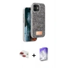 MARSİLYAN™- iPhone 11 Kılıf Vadi Klasik Serisi - Siyah Bilvis 5in1 3D Magic Cam Ekran Koruyucu + Pers Alüminyum Kamera Lens - KI