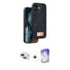 MARSİLYAN™- iPhone 11 Kılıf Vadi Klasik Serisi - Siyah Bilvis 5in1 3D Magic Cam Ekran Koruyucu + Pers Alüminyum Kamera Lens - LT