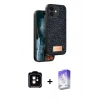 MARSİLYAN™- iPhone 11 Kılıf Vadi Klasik Serisi - Siyah Bilvis 5in1 3D Magic Cam Ekran Koruyucu + PVD Metal Kamera Lens - TU