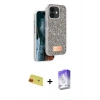 MARSİLYAN™- iPhone 11 Kılıf Vadi Klasik Serisi - Siyah Bilvis 5in1 3D Magic Cam Ekran Koruyucu + Rainbow Kamera Lens Koruma Cam - KI