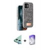 MARSİLYAN™- iPhone 11 Kılıf Vadi Klasik Serisi - Siyah Bilvis 5in1 3D Magic Cam Ekran Koruyucu + Raze Metal Kamera Lens - MI