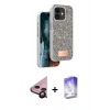 MARSİLYAN™- iPhone 11 Kılıf Vadi Klasik Serisi - Siyah Bilvis 5in1 3D Magic Cam Ekran Koruyucu + Raze Metal Kamera Lens - SH