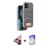 MARSİLYAN™- iPhone 11 Kılıf Vadi Klasik Serisi - Siyah Bilvis 5in1 3D Magic Cam Ekran Koruyucu + Raze Metal Kamera Lens - SH