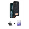 MARSİLYAN™- iPhone 11 Kılıf Vadi Klasik Serisi - Siyah Bilvis 5in1 5D Magic Hayalet Cam Ekran Koruyucu + Kamera Lens Koruma Cam - SF