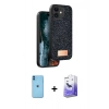 MARSİLYAN™- iPhone 11 Kılıf Vadi Klasik Serisi - Siyah Bilvis 5in1 5D Magic Hayalet Cam Ekran Koruyucu + Neon Fosforlu Kamera Lens - MI