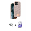MARSİLYAN™- iPhone 11 Kılıf Vadi Klasik Serisi - Siyah Bilvis 5in1 5D Magic Hayalet Cam Ekran Koruyucu + Pers Alüminyum Kamera Lens - YL