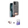 MARSİLYAN™- iPhone 11 Kılıf Vadi Klasik Serisi - Siyah Bilvis 5in1 5D Magic Hayalet Cam Ekran Koruyucu + Pers Alüminyum Kamera Lens - KI