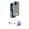 MARSİLYAN™- iPhone 11 Kılıf Vadi Klasik Serisi - Siyah Bilvis 5in1 5D Magic Hayalet Cam Ekran Koruyucu + Pers Alüminyum Kamera Lens - GD