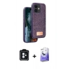 MARSİLYAN™- iPhone 11 Kılıf Vadi Klasik Serisi - Siyah Bilvis 5in1 5D Magic Hayalet Cam Ekran Koruyucu + PVD Metal Kamera Lens - MI
