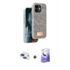 MARSİLYAN™- iPhone 11 Kılıf Vadi Klasik Serisi - Siyah Bilvis 5in1 5D Magic Hayalet Cam Ekran Koruyucu + Pers Alüminyum Kamera Lens - LT