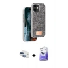 MARSİLYAN™- iPhone 11 Kılıf Vadi Klasik Serisi - Siyah Bilvis 5in1 5D Magic Hayalet Cam Ekran Koruyucu + Pers Alüminyum Kamera Lens - LT