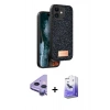 MARSİLYAN™- iPhone 11 Kılıf Vadi Klasik Serisi - Siyah Bilvis 5in1 5D Magic Hayalet Cam Ekran Koruyucu + Raze Metal Kamera Lens - MR