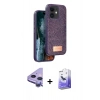MARSİLYAN™- iPhone 11 Kılıf Vadi Klasik Serisi - Siyah Bilvis 5in1 5D Magic Hayalet Cam Ekran Koruyucu + Raze Metal Kamera Lens - MR