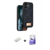 MARSİLYAN™- iPhone 11 Kılıf Vadi Klasik Serisi - Siyah Bilvis 5in1 5D Magic Hayalet Cam Ekran Koruyucu + Renkli Kamera Lens Koruma Cam - SI