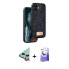 MARSİLYAN™- iPhone 11 Kılıf Vadi Klasik Serisi - Siyah Bilvis 5in1 5D Magic Hayalet Cam Ekran Koruyucu + Raze Metal Kamera Lens - KI