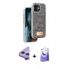MARSİLYAN™- iPhone 11 Kılıf Vadi Klasik Serisi - Siyah Bilvis 5in1 5D Magic Hayalet Cam Ekran Koruyucu + Raze Metal Kamera Lens - MR