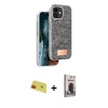 MARSİLYAN™- iPhone 11 Kılıf Vadi Klasik Serisi - Siyah Bilvis Hayalet Cam Ekran Koruyucu + Rainbow Kamera Lens Koruma Cam - KI